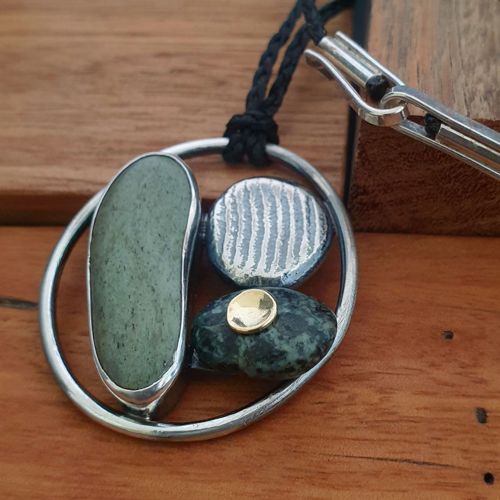 Pebbles in My Pocket Pendants — detail